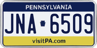 PA license plate JNA6509