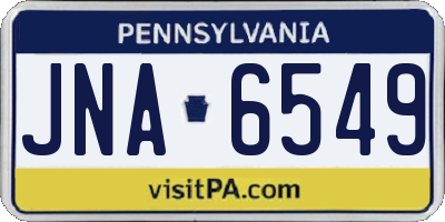 PA license plate JNA6549