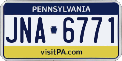 PA license plate JNA6771