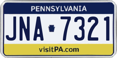 PA license plate JNA7321