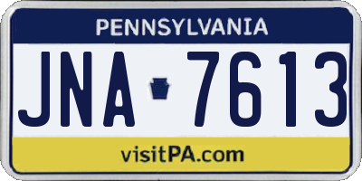 PA license plate JNA7613