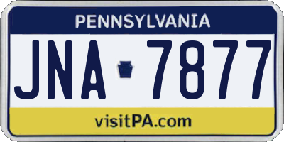PA license plate JNA7877