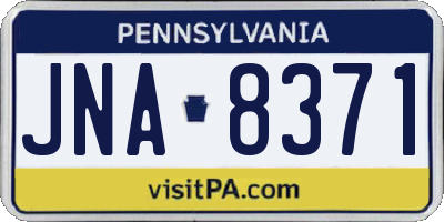 PA license plate JNA8371