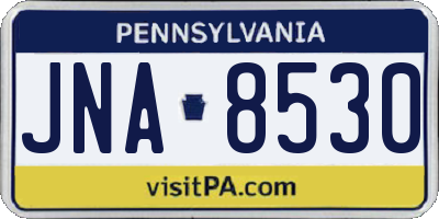 PA license plate JNA8530
