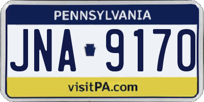 PA license plate JNA9170