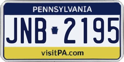 PA license plate JNB2195