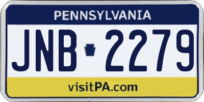 PA license plate JNB2279