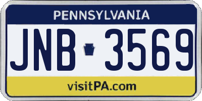 PA license plate JNB3569