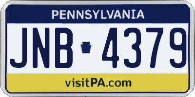 PA license plate JNB4379