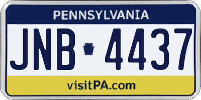 PA license plate JNB4437