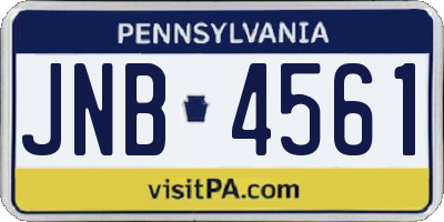 PA license plate JNB4561