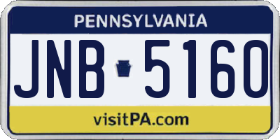 PA license plate JNB5160