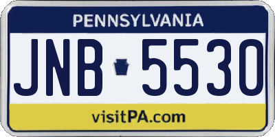 PA license plate JNB5530