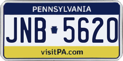 PA license plate JNB5620