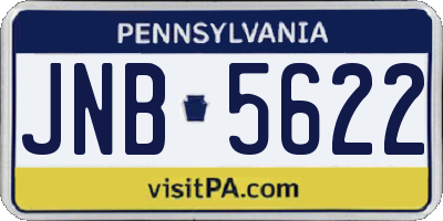PA license plate JNB5622