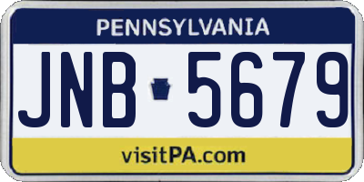 PA license plate JNB5679