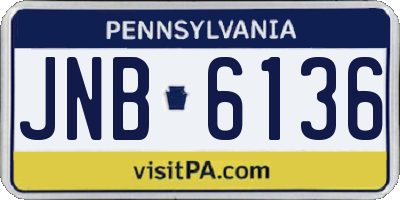PA license plate JNB6136