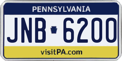 PA license plate JNB6200