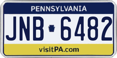PA license plate JNB6482
