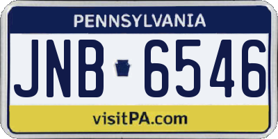 PA license plate JNB6546
