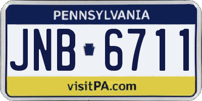 PA license plate JNB6711