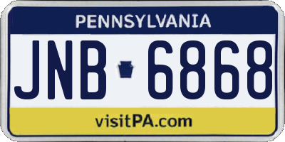 PA license plate JNB6868
