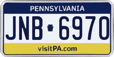 PA license plate JNB6970