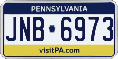 PA license plate JNB6973