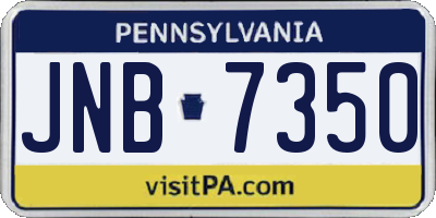 PA license plate JNB7350