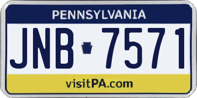PA license plate JNB7571
