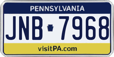 PA license plate JNB7968