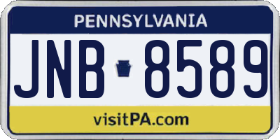 PA license plate JNB8589