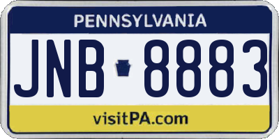 PA license plate JNB8883