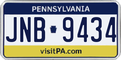 PA license plate JNB9434