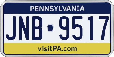 PA license plate JNB9517