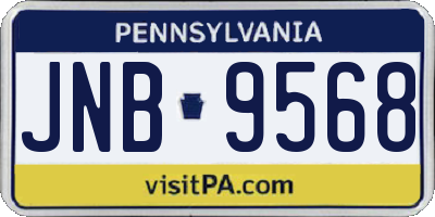 PA license plate JNB9568