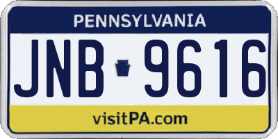 PA license plate JNB9616