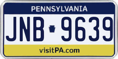 PA license plate JNB9639