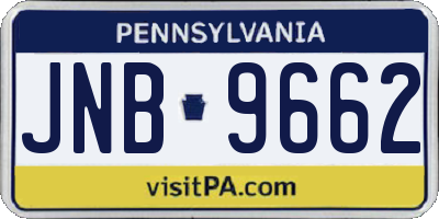 PA license plate JNB9662