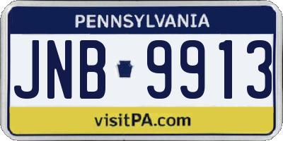 PA license plate JNB9913