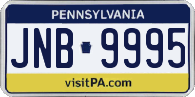 PA license plate JNB9995
