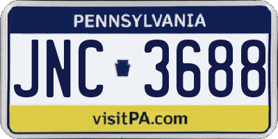 PA license plate JNC3688