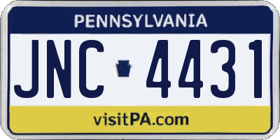 PA license plate JNC4431