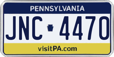 PA license plate JNC4470