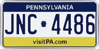 PA license plate JNC4486