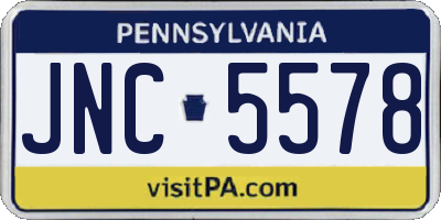 PA license plate JNC5578