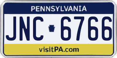PA license plate JNC6766