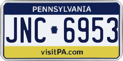 PA license plate JNC6953