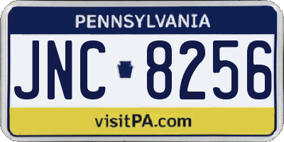 PA license plate JNC8256