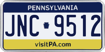 PA license plate JNC9512